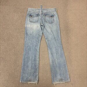 Vintage Old Navy Jeans 10 Low Rise 32X32 Crosshatch Flap Pocket Distressed Y2K